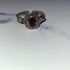 Sterling Garnet Ring Vintage 90's